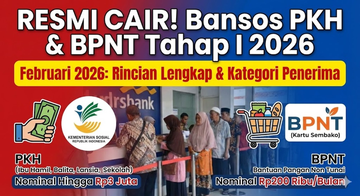 Nominal Bansos PKH dan BPNT Tahap I 2026 Resmi Cair, Ini Rincian Lengkap Setiap Kategori Penerima Februari 2026